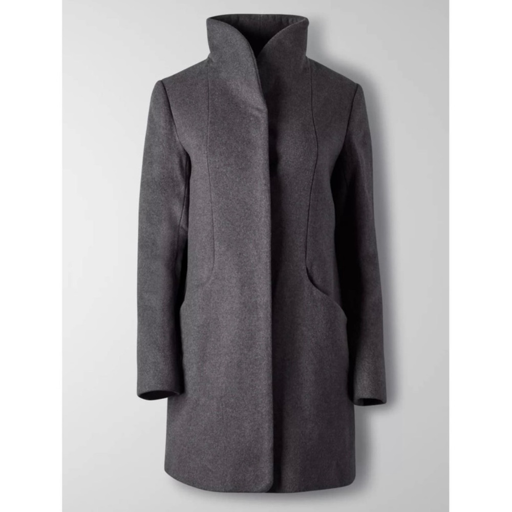 Aritzia Wilfred Cocoon Coat Jacket Charcoal Gray Wool XS